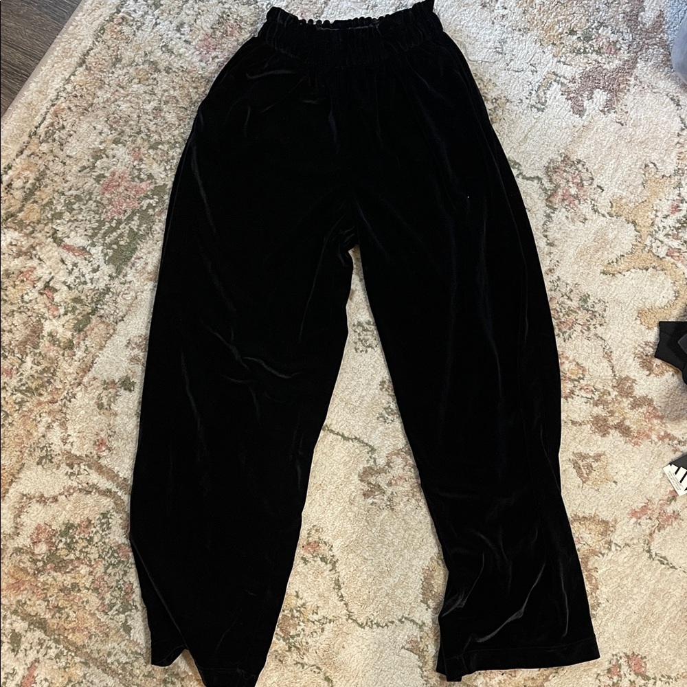 Zara Black Velvet Trousers